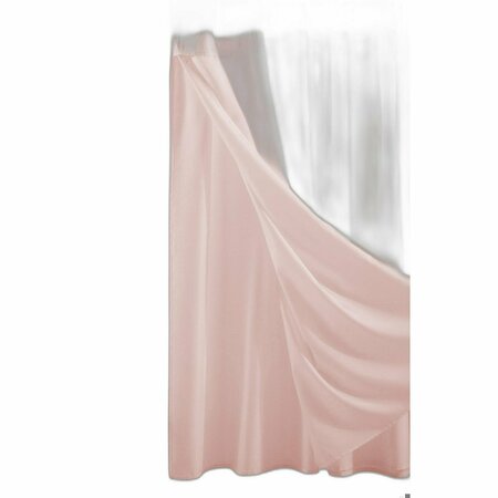 HOMEROOTS 72 x 70 x 1 in. Blush Sheer & Grid Shower Curtain & Liner Set 399761